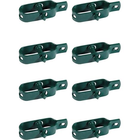 Grünes 8-teiliges Set mit kunststoffbeschichteten Drahtspannern für Zäune, Maschendraht, Wäscheleinen, Metall-Gartenzäune und Pfosten, 8-teilig