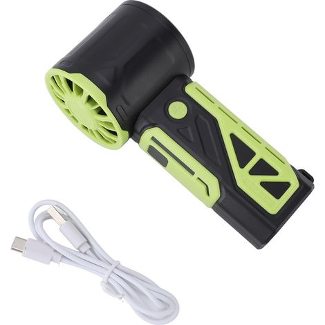 Tragbarer Turboventilator mit 100 Geschwindigkeitsstufen, 4000 mAh Akku, Mini-Ventilator, ideal für Reisen und Outdoor-Aktivitäten, schwarz und grün. (1/5)
