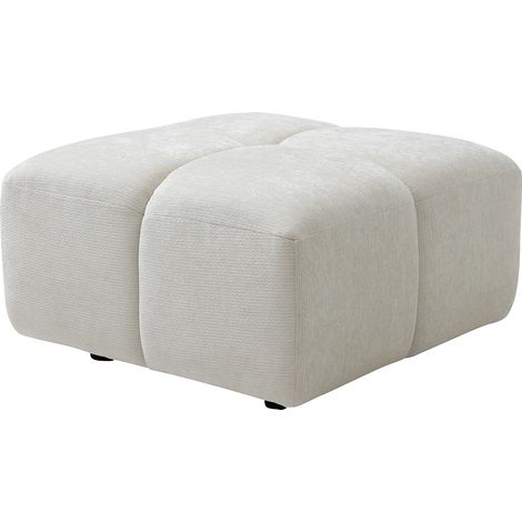 Pouf in tessuto testurizzato bianco avorio - CARLIVI (1/3)