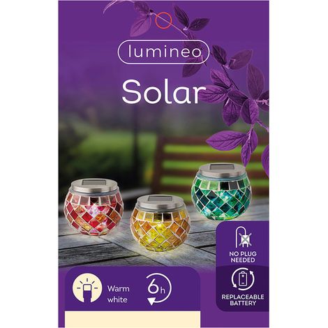 Solar LED Design Mosaik 9cm Bunte Farben 894596