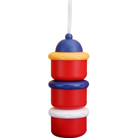 3 compartiments Distributeur de lait en poudre, étanche avec fermeture à baïonnette, PP alimentaire, 7,5 x 7,5 x 26 cm, pour nourrissons (1/5)