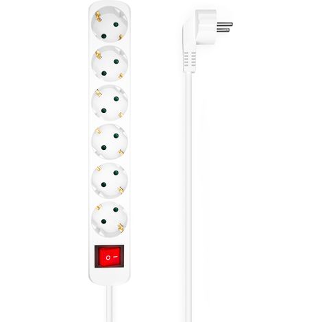 Multiprise aisens A154 0535 6 prises blanche 3500 W (1/3)