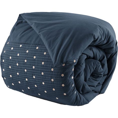 Housse de couette 100% coton 57 fils 200x200 cm AGATHE Mûre (1/5)