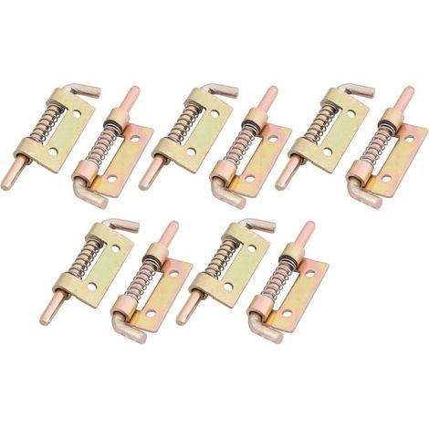 10pcs Loquet A Ressort Targette A Ressort Verrou de Porte Serrure Pour Meuble Abri de Portail Garage Fer barillet ton Bronze 2,2pouces Long (1/5)