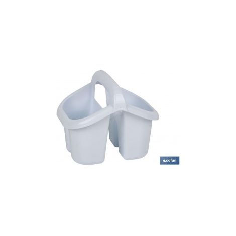 Pack mit 6 weißen Besteckabläufen mit Griff 19.5x15.5x16cm