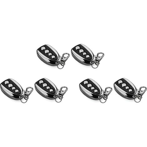 Lot de 6 télécommandes universelles 433,92 MHz pour portes de garage et portails, avec porte-clés duplicateur à 4 boutons et ouvre-porte de garage. (1/5)