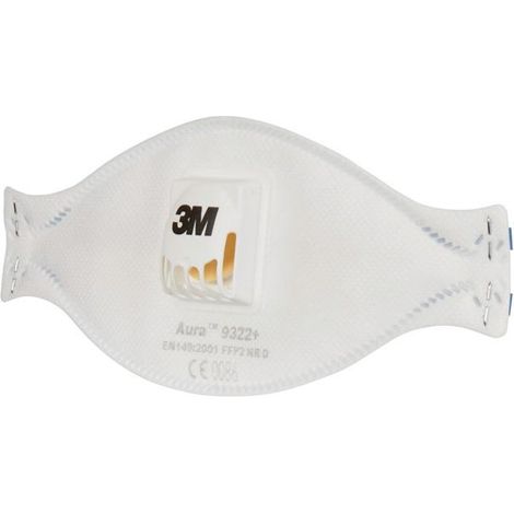 Masque respiratoire anti-poussière FFP2 avec valve 3M Aura série 9322+ (lot de 10) Blanc Unique (1/2)