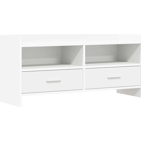 TV Cabinet 100 x 33 x 47 cm White Engineered Wood vidaXL (1/5)