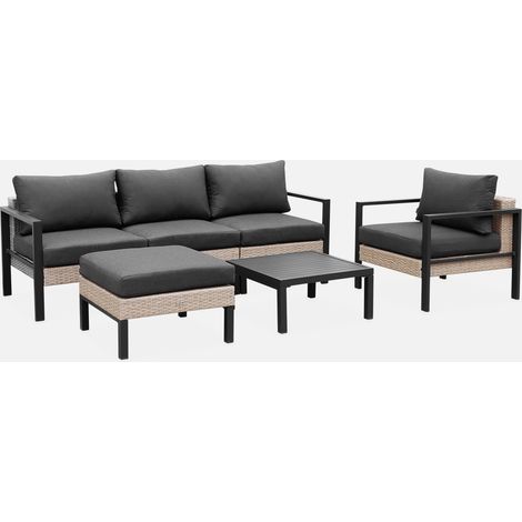 Conjunto de jardín en aluminio y resina, 5 plazas (1/5)