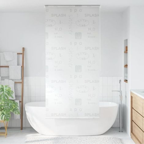 Store enrouleur de douche 100 x 240 cm, motif anti-éclaboussures (1/5)