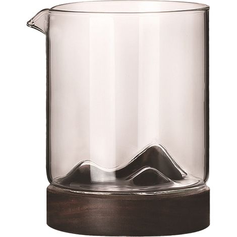 Verre À Whisky - En Verre Borosilicate - Pour Whisky Café Thé - Lot De 5 Avec Support En Bois (1/5)