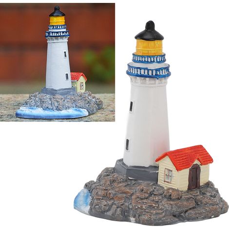 Figura decorativa de faro hecha de resina para mesas, estantes y mesitas de noche. (1/5)