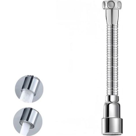 Embout de robinet de cuisine 2 modes, rallonge 14 cm pivotante à 360°, aérateur brise-jet flexible, adaptateur universel pour robinet d'évier (1/5)