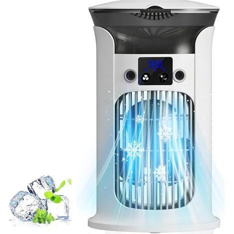 Mini climatiseur mobile, humidificateur, refroidisseur d'air, portable, sans tuyau d'échappement, silencieux, blanc