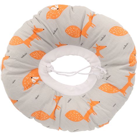 Coussin anti-pression pour oreille percée, motif animal cartoon, soulage inflammation et plaies, 32 cm, orange et gris (1/5)