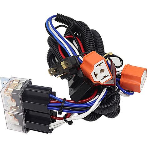 Kabelbaum für Autoscheinwerfer, H4-Halogenlampe, Aufheller-Relais-Kabelbaum, 12V/24V-Umrüstungs-Lampenstecker