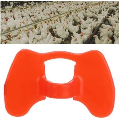Lunettes de protection pour poules contre le picage (200 unités), en polypropylène haute résistance, taille moyenne avec pince intégrée, réduction efficace des œufs cassés (1/5)