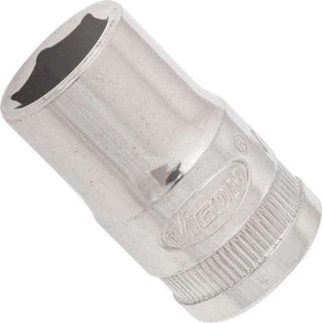 VIGOR Innenvierkant Antrieb 12,5 = 1/2 Zoll Steckschlüssel-Einsatz Außensechskant-Profil V2600N ∙ Vierkant hohl 12,5 mm (1/2 Zoll) ∙ Außen-Sechskant Profil ∙ 14 ∙ Gesamtlänge: 38 mm