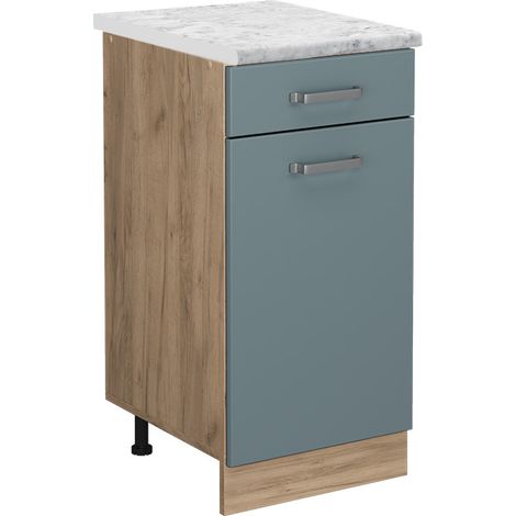 Mobiletto base per cucina R-Line, Grigio-blu, 40 cm PL Marmo, Vicco