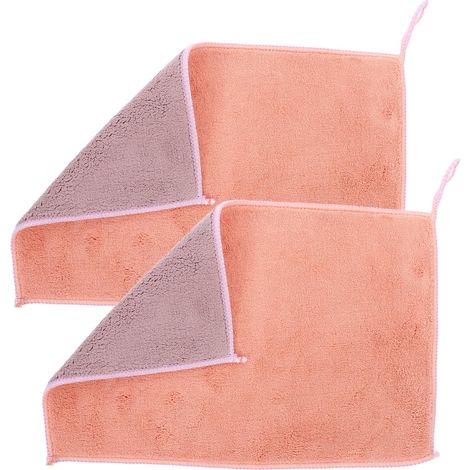 Lot de 2 Tampons À Récurer Multifonctions Pour Cuisine, Chiffon de Nettoyage, Chiffon À Vaisselle, Chiffons de Nettoyage, Éponge À Peluches/Red/30.00 20.00 0.50Cm (1/5)