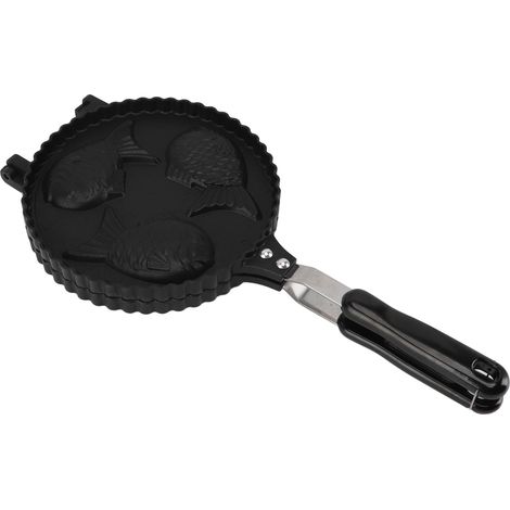 Taiyaki-Fischform (3 Fische), doppelseitige, gleichmäßig heizende Aluminium-Waffelpfanne für Snacks und Riegel zu Hause (1/5)