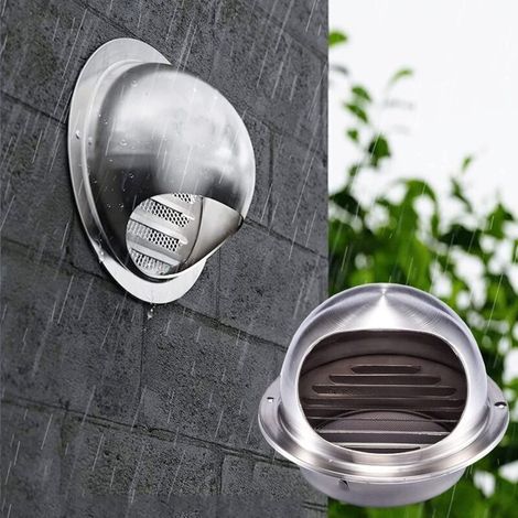 0 - Sortie D’air Murale Ronde en INOX avec Filtre À Mailles, Grille À Lamelles À 45° Grille De Ventilation Hotte Grille Aeration 150mm pour Cuisine Salle De Bain (1/5)