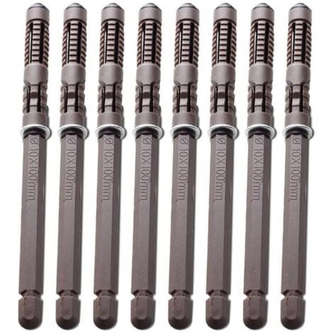 Lot de 8 supports d'étagères flottants en bois invisibles et durables avec vis - Pour le matériel réglable - Pour étagères (diamètre 10 x 100 mm) (1/5)