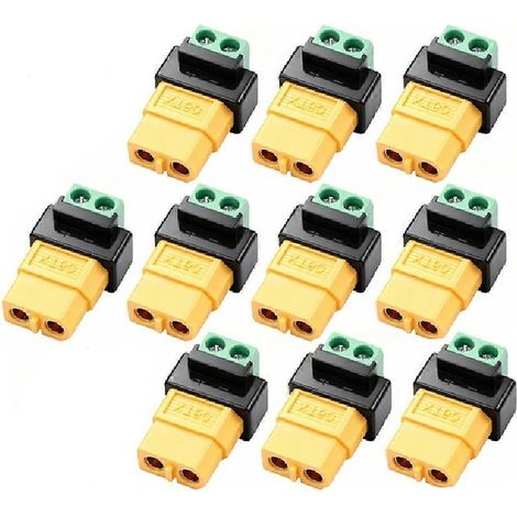Adaptateur sans soudure XT60 femelle vers bornier à vis 2 broches - Connecteur XT60 portable - Prise d'alimentation pour avions RC (1/5)