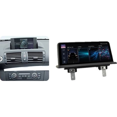 Pantalla de radio para coche, tamaño de la pantalla, compatibilidad con smartphones, compatible con BMW Serie 1 E81 E82 E87 E88 2004-2012, sistema CCC (1/2)