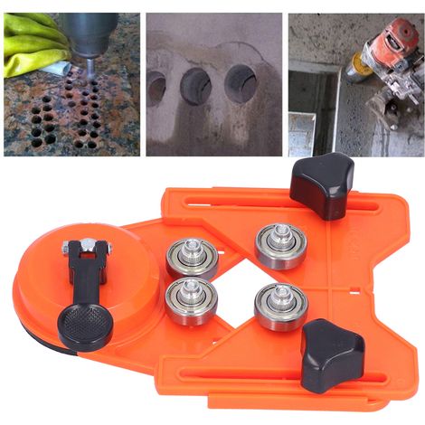 Jeu de 10 forets diamantés creux avec guide de perçage et ouvre-carreaux orange (1/5)