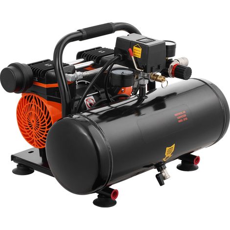 Compresseur d'air 2 gallons, 1HP, 2,5 CFM, 8 bars, 120 PSI, silencieux 81 dB, sans huile, portable, pour entretien auto, gonflage pneus, peinture. (1/5)