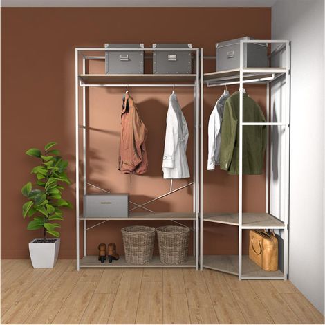 Set di 2 appendiabiti in legno e metallo 180x200cm JUNE