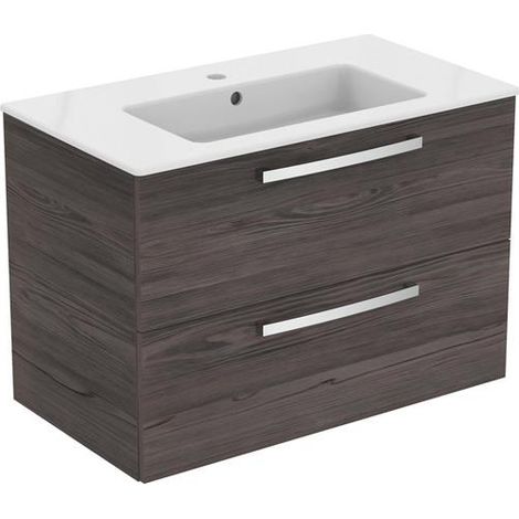 Pack meuble/vasque IS Eurovit 815x450x565mm Blanc / Décor gris lave