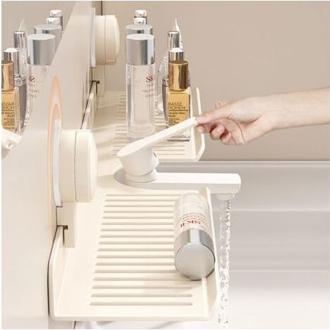 Organisateur de lavabo de salle de bain, étagère de comptoir pour robinet (blanc, 15,7 pouces) (1/4)