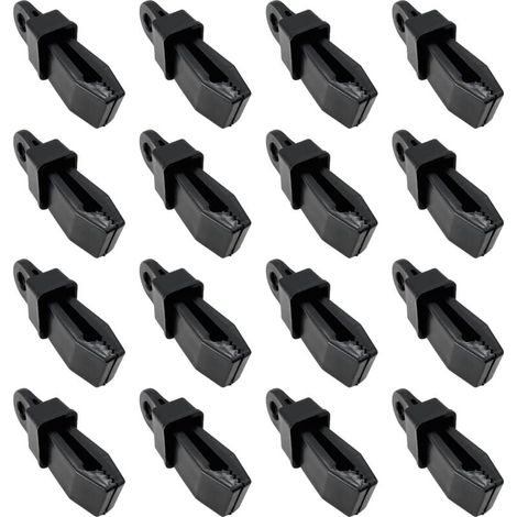 Clips de lona 16 piezas, fijación de lona-tienda - clips de lona - clips para toldo solar - clips para lona - ganchos de lona de plástico (1/5)