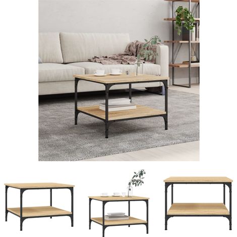 Holz Couchtisch - vidaXL Couchtisch Sonoma-Eiche 55x55x40 cm Holzwerkstoff - Stauraum Couchtisch (1/5)
