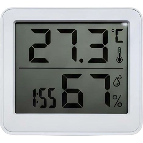 Thermo-hygromètre numérique d'intérieur - AVIZAR - Écran LCD - 3V - Blanc - Compact (1/4)