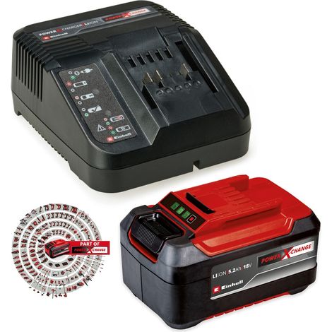 Einhell 5.2Ah PLUS 18V Battery Power X-Change Starter Kit + 3ah PXC Charger LED (1/5)