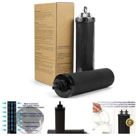 Lot de 2 Filtre eau certifi NSF/ANSI 42&372, remplacement pour systme de filtre eau par gravit Berkey eau compatibleRduit les Contaminants Hauteur de 99,99% (1/5)