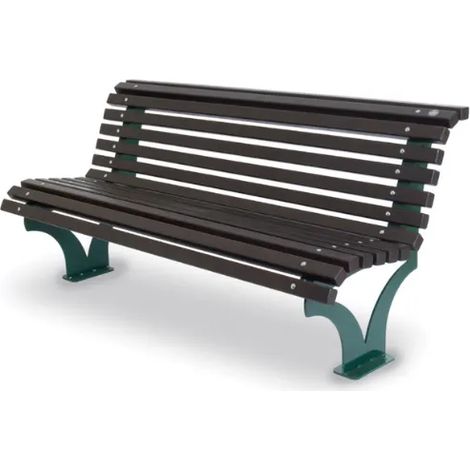 Panca Arkos 560 legno metallo 170x75x80h schienale senza braccioli Giochipark - RAL 6005