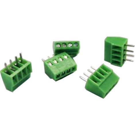Lot de 5 borniers à vis pour montage sur circuit imprimé, pas de 2,54 mm (4 pôles, 2,54 mm)