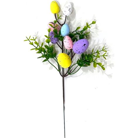 Easter Egg Picks - Artificial Spring Bouquet Branch - For Vase Garden Home Party Decoration - 11 In - 1 Piece (1/5)