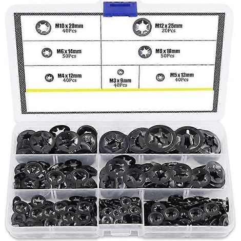 Kit de 280 rondelles de serrage pour roulements, anneaux de retenue, fixations à pression en forme de fleur, système de verrouillage rapide, édition 527 (1/5)