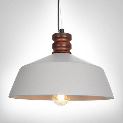 Paco Home Luminaria Suspendida , E27, Lámpara Para Salón, Comedor Y Cocina De Altura Ajustable  Gris de hormigón,  Sin bombillas