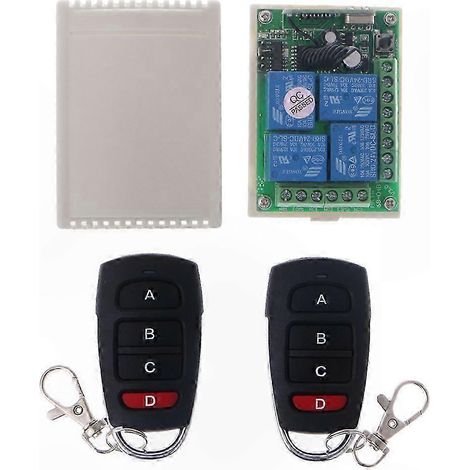 Télécommande Universelle 433MHz Émetteur Récepteur 4 Canaux 24V DC pour Moteur Portail Volet Rideau LED (1/5)