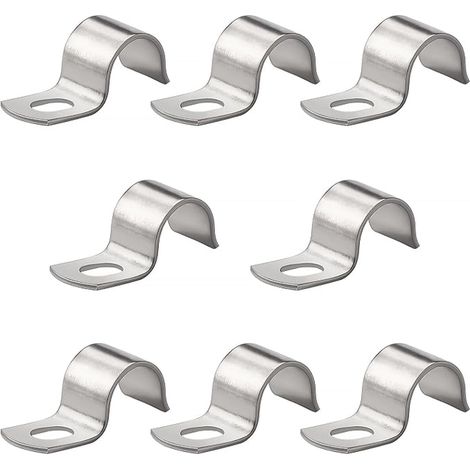 Diameter 14 mm Single Hole U-Clamp 304 Stainless Steel U-Tube Clamp Ring Clamp Rigid Wire Attachment for Fixing Cables, Wires and Pipes (1/5)