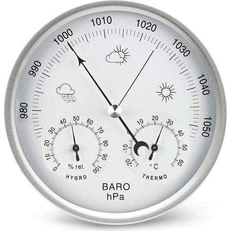 Station météo baromètre analogique avec thermomètre hygromètre mesures de la pression atmosphérique Simplicité et lisibilité (1/2)