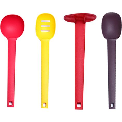 Set Ustensiles Cuisine Nylon - Résistant Chaleur Jusqu'à 210 °C - Pour Cuisinière Et Four - 6 Pièces (1/5)