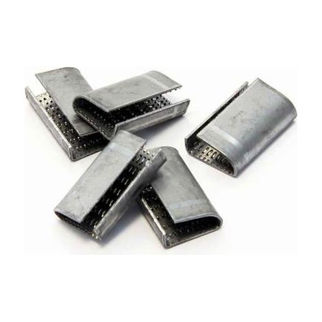 Funda  metálica  de  cierre  para  fleje  de  16mm  galvanizada  rugosa  TRANSPAK (1/2)
