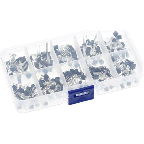 200 Transistoren, BC337, BC327, 2N2222, Aufbewahrungsbox, TO-92, Elektronik (1/5)